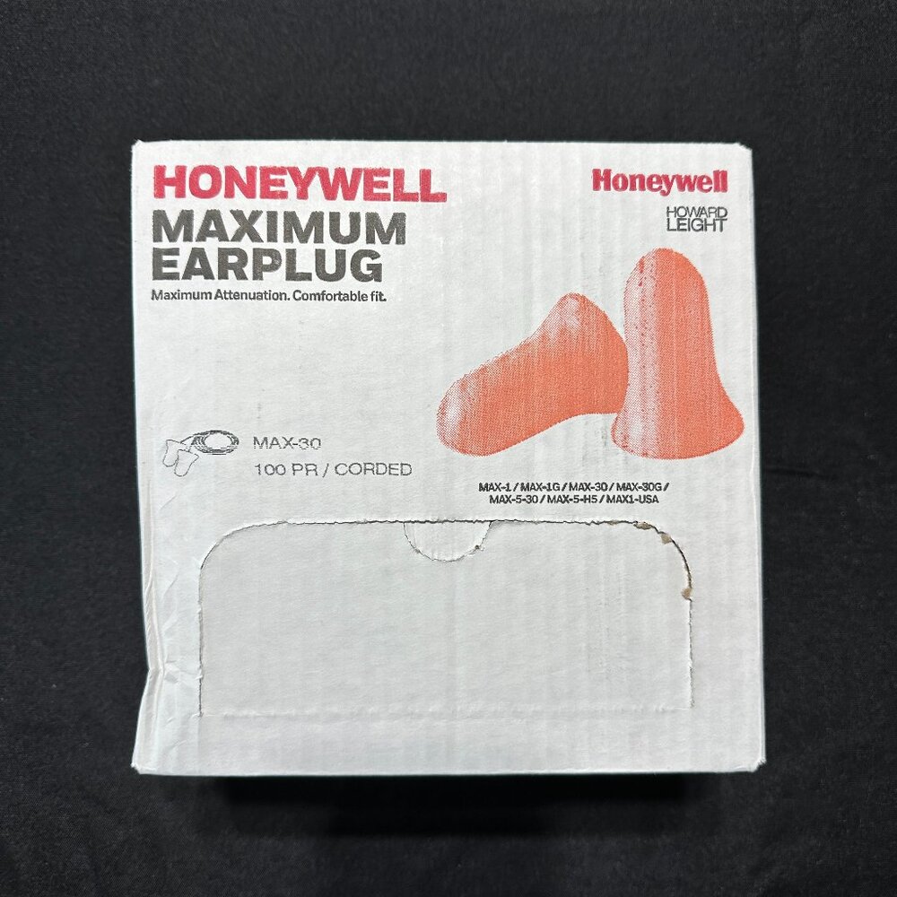 Honeywell Howard Leight MAX-30 Disposable Foam Ear Plugs Corded